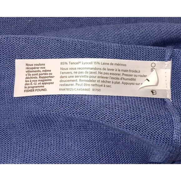 Eileen Fisher Open Front Cardigan Sweater Top LARGE Blue Purple Tencel Lyocell - Picture 5 of 11